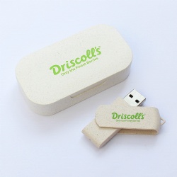 Wheat straw swivel usb flash drive